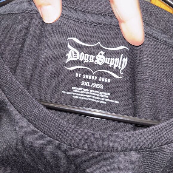 Dogg Supply Snoop Dogg T Shirt Black Graphic Print Cotton Blend 2XL Stretch - Picture 3 of 8